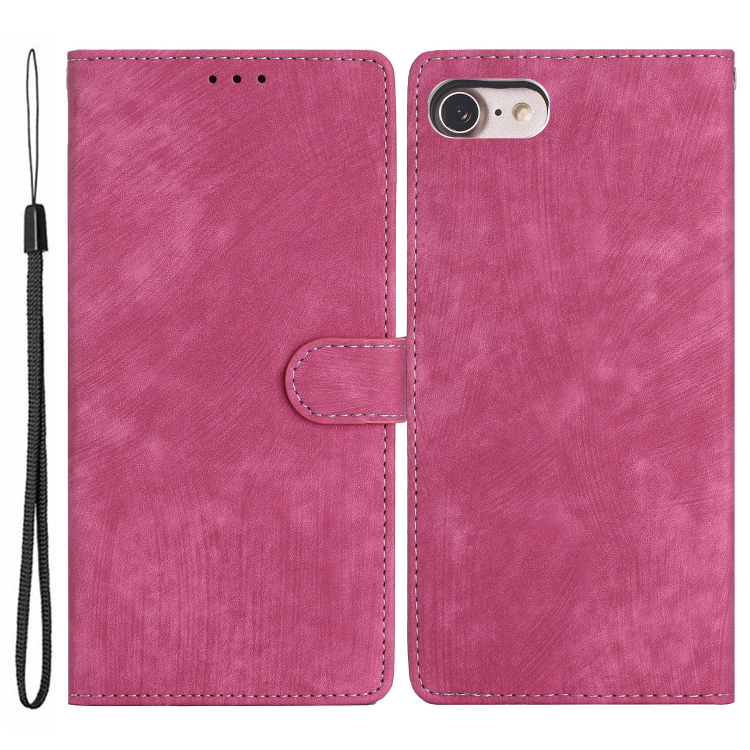 For iPhone 7/8/SE (2020)/SE (2022) PU Leather Solid Color Cover Skin-touch Stand Wallet Phone Case For iPhone 7/8/SE (2020)/SE (2022) PU Leather Solid Color Cover Skin-touch Stand Wallet Phone Case